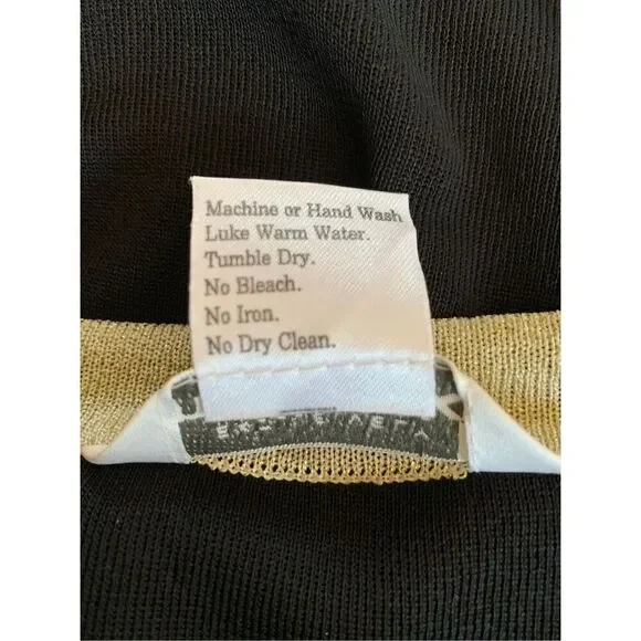 Misook Open Knit Gold Trim Cardigan Black Size M - Picture 7 of 12